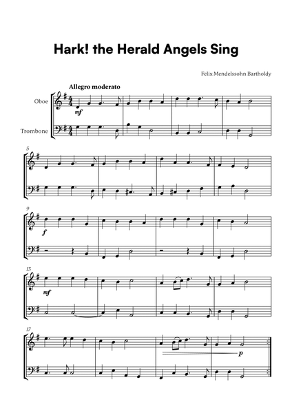Felix Mendelssohn Bartholdy - Hark the Herald Angels Sing (for Oboe and Trombone) image number null