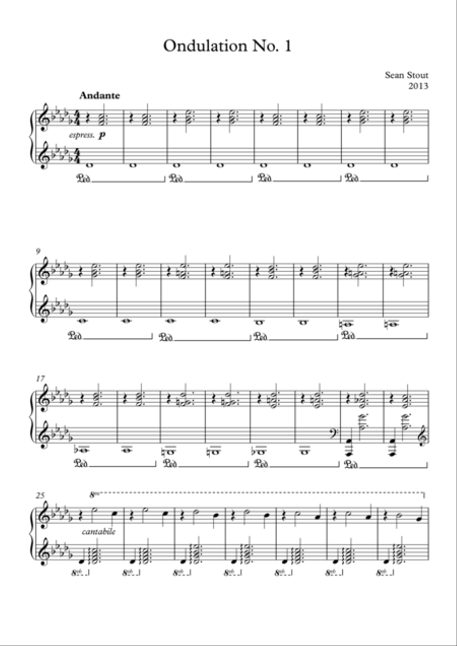 Ondulation No. 1 Ondulation No. 1 Piano Solo scores gallery preview page 1