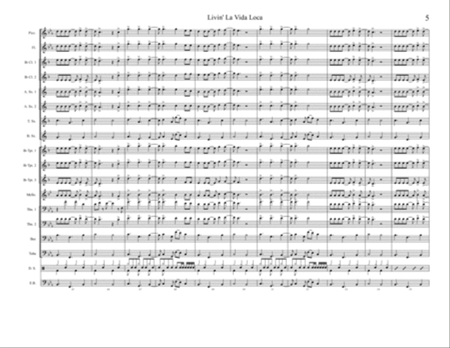Livin' La Vida Loca Large Ensemble scores gallery preview page 6