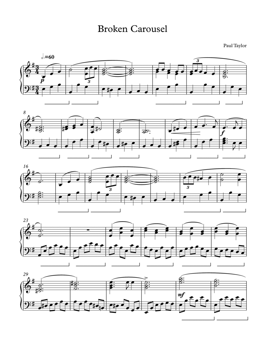 Broken Carousel Broken Carousel Piano Solo scores gallery preview page 1