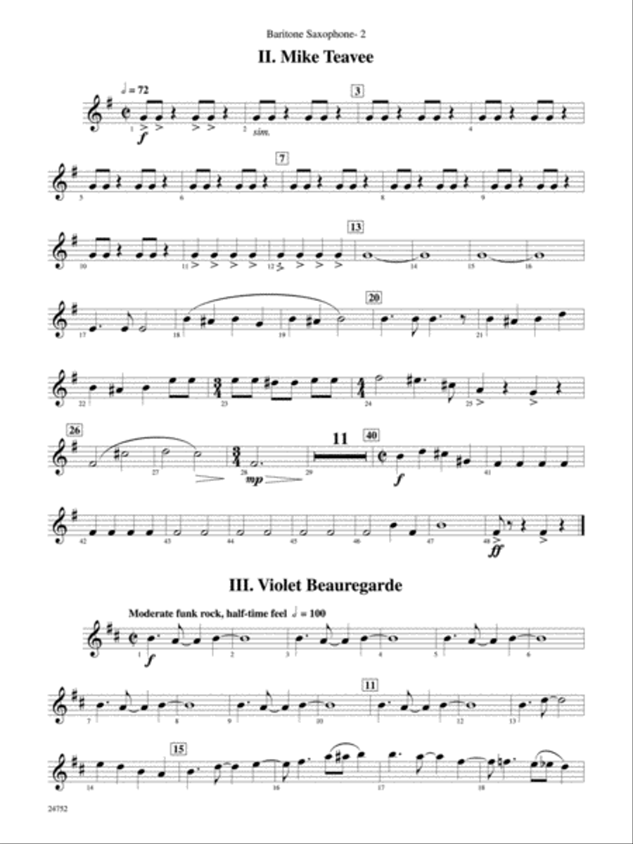 Charlie and the Chocolate Factory, Suite from: E-flat Baritone Saxophone Concert Band scores gallery preview page 2