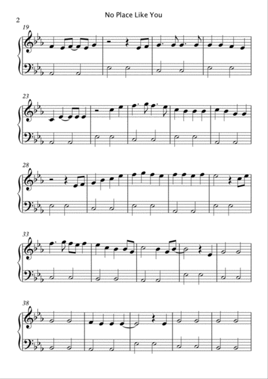 No Place Like You No Place Like You Easy Piano scores gallery preview page 2