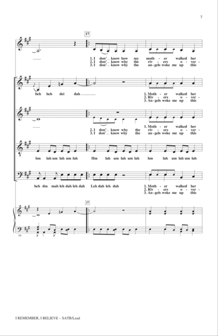 I Remember, I Believe 4-Part scores gallery preview page 4