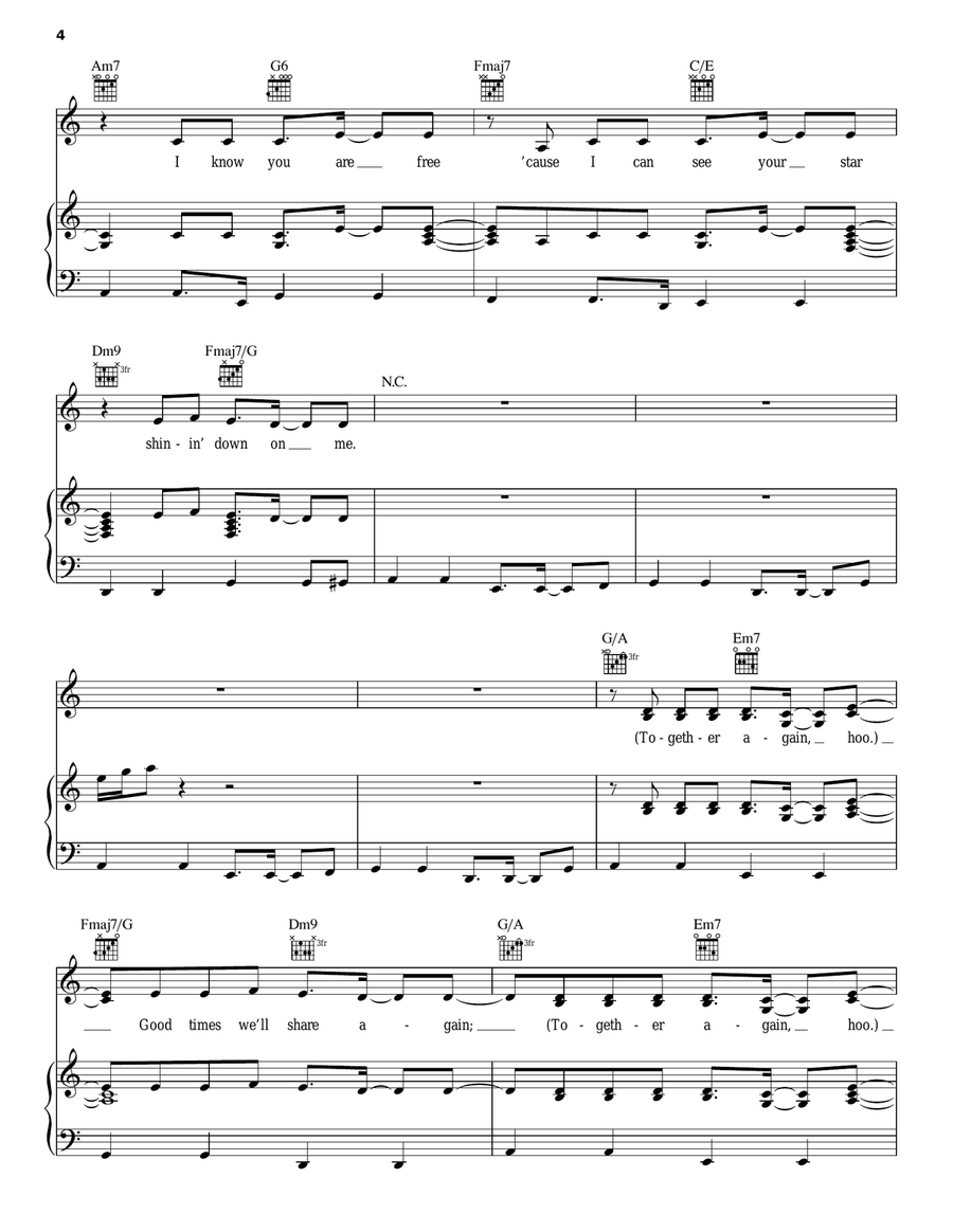 Together Again Together Again Piano, Vocal, Guitar scores gallery preview page 4