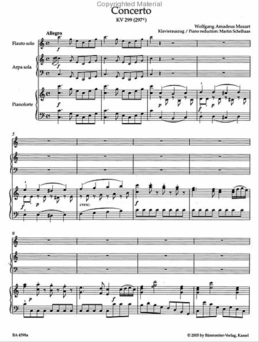 Concerto for Flute, Harp and Orchestra C major KV 299 (297c) Flute Solo scores gallery preview page 3