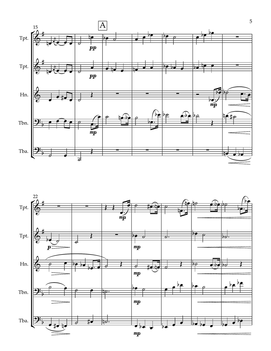 Pilgrims Chorus from Tannhauser - Brass Quintet Brass Quintet scores gallery preview page 5