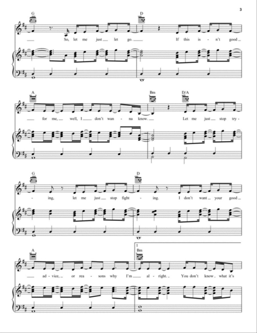 You Don't Know You Don't Know Piano, Vocal, Guitar scores gallery preview page 3