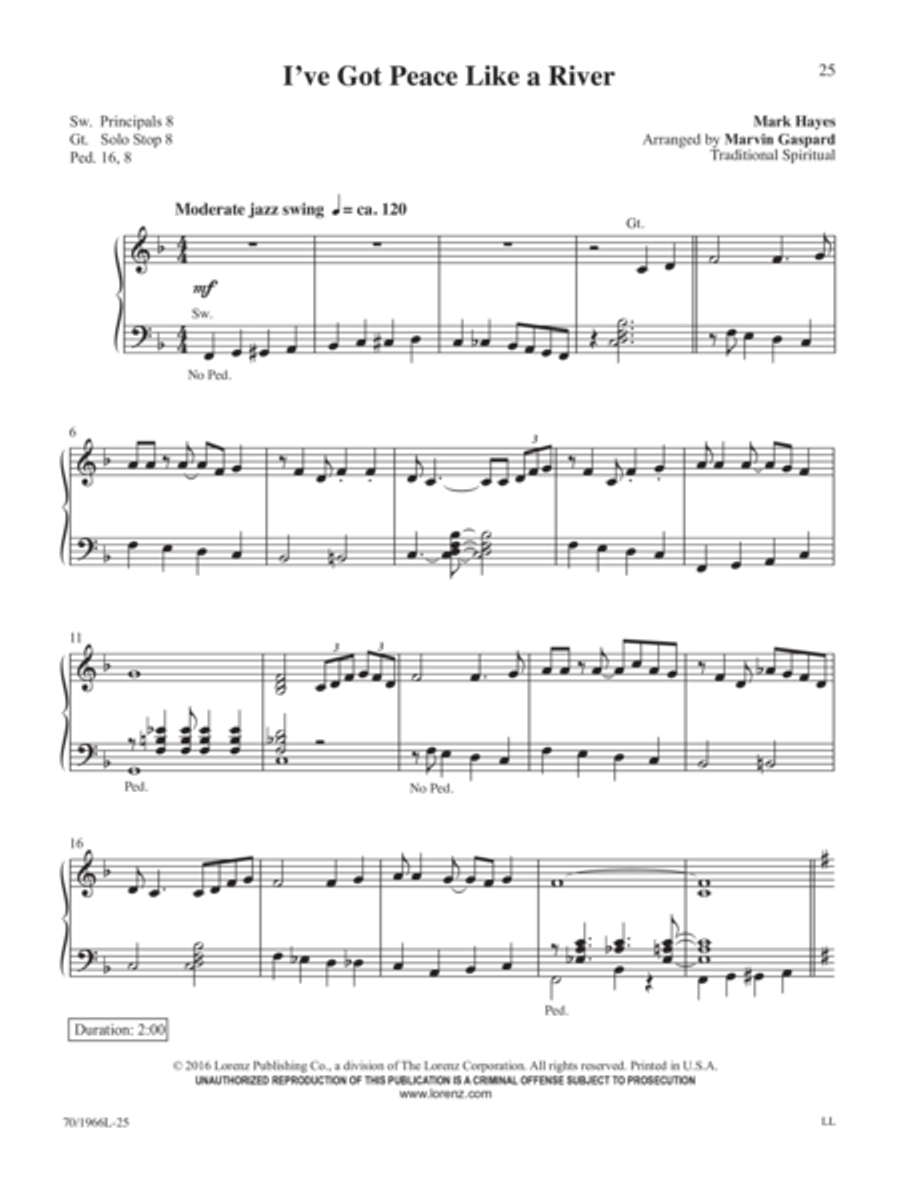 Mark Hayes: Spirituals for Organ Organ Solo scores gallery preview page 12