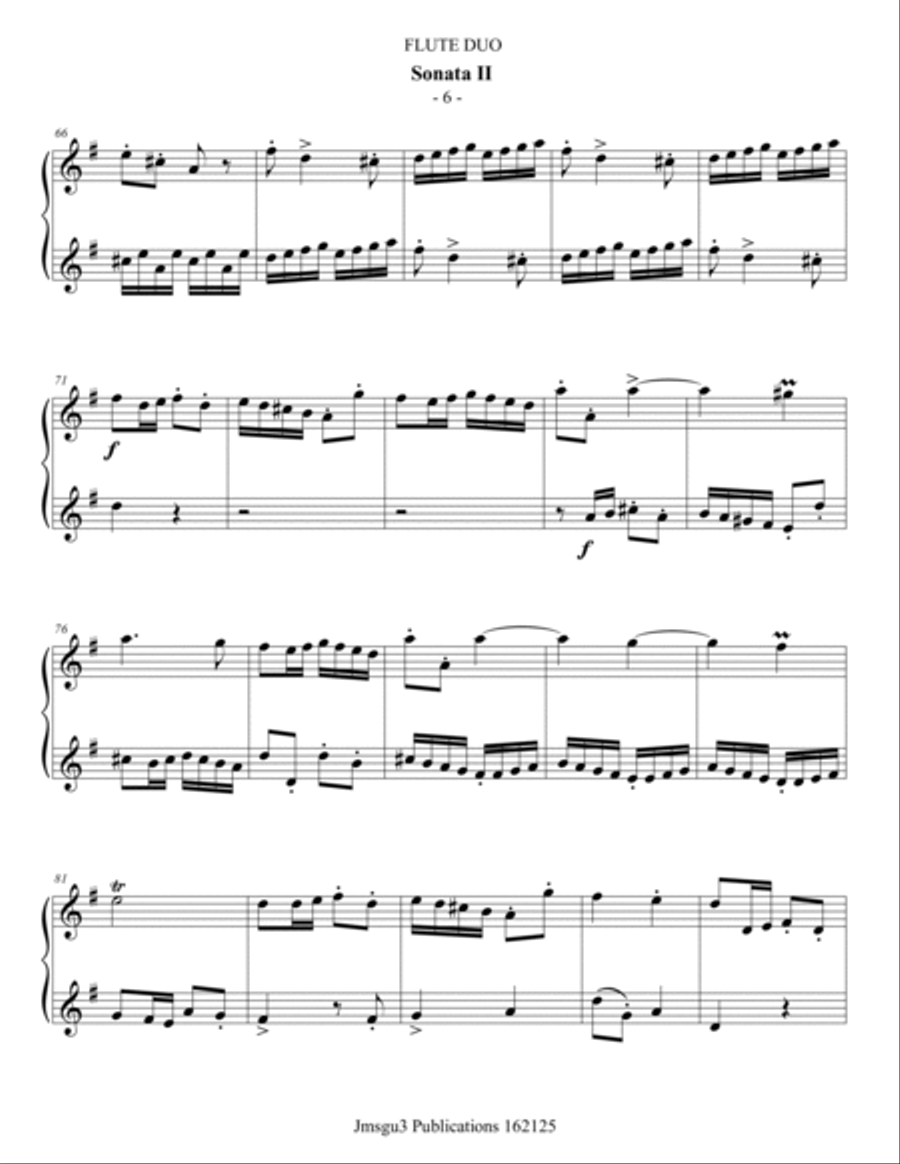 Handel: Sonata No. 2 for Flute Duo Flute Duet scores gallery preview page 6