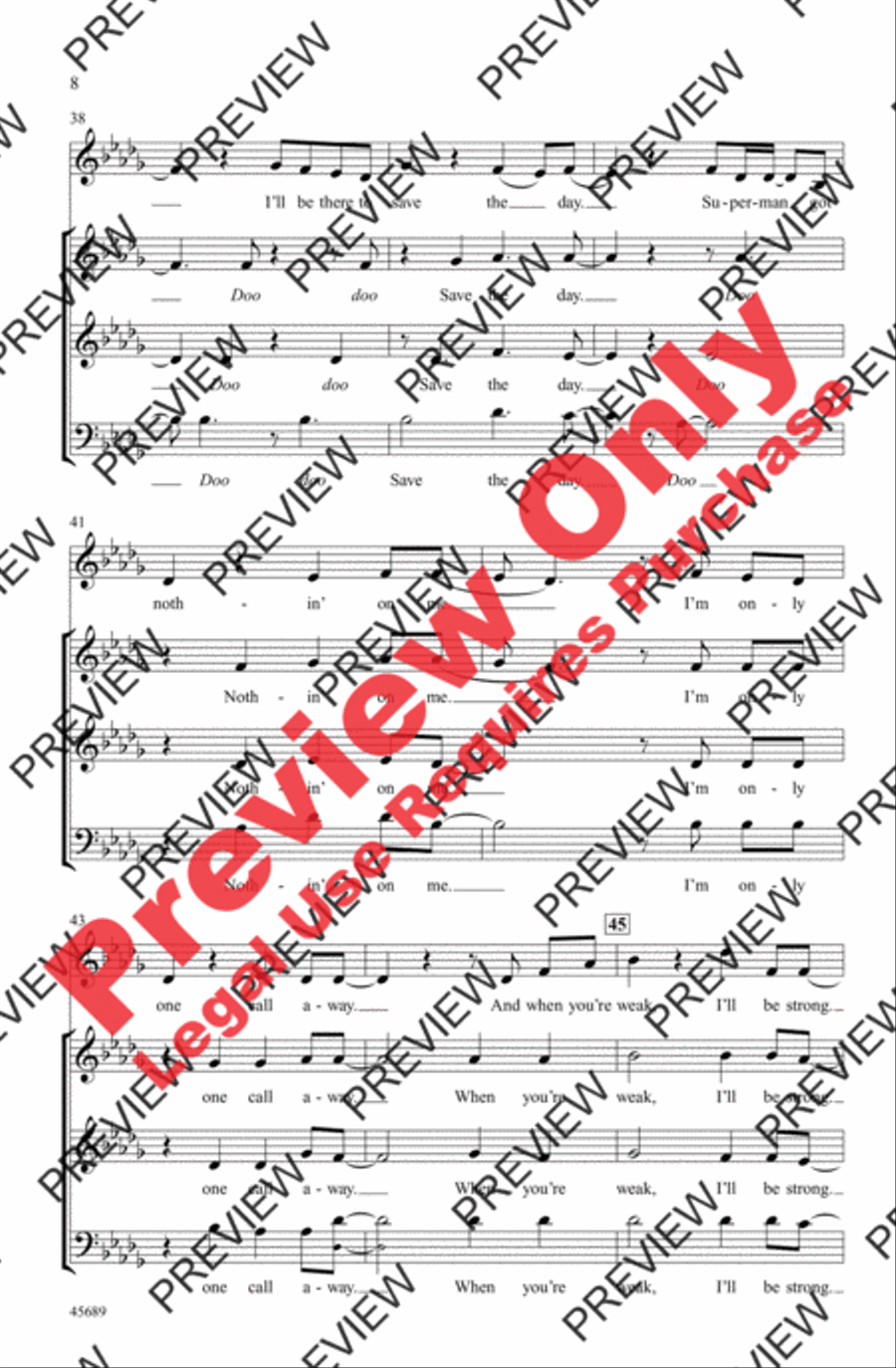 One Call Away One Call Away 3-Part scores gallery preview page 8