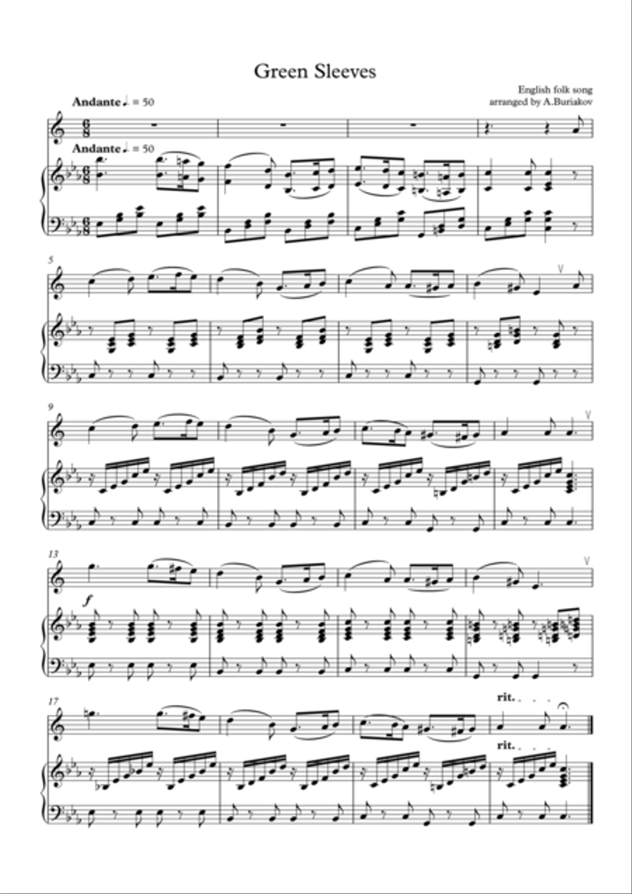 Green Sleeves Alto Saxophone scores gallery preview page 2