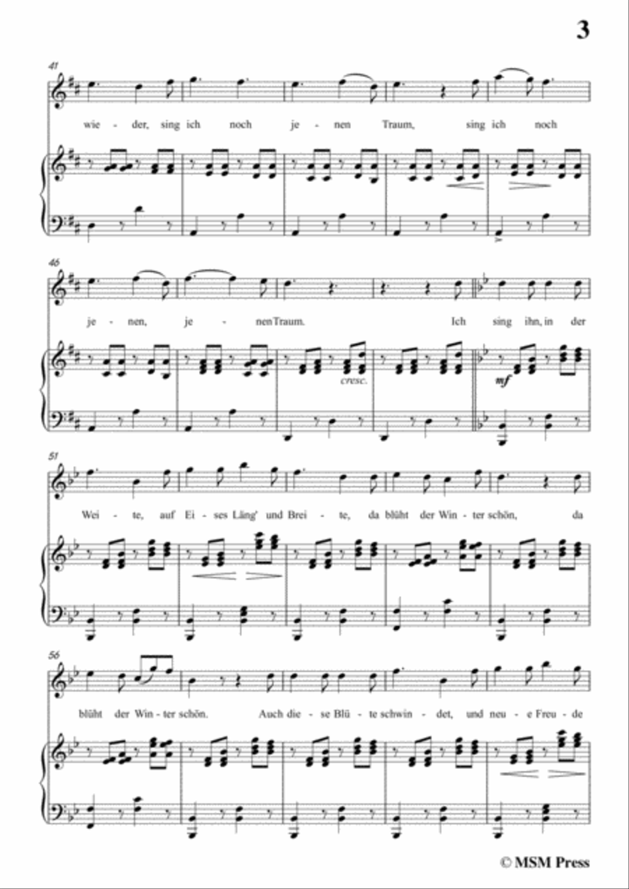 Schubert-Der Musensohn in B flat Major,for voice and piano Voice Solo scores gallery preview page 5
