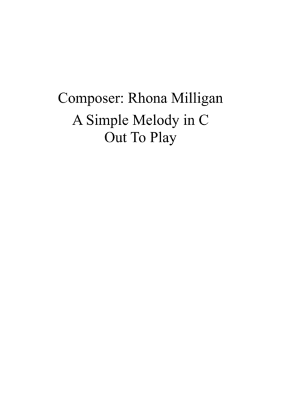 A Simple Melody in C - Out To Play Easy Piano scores gallery preview page 1