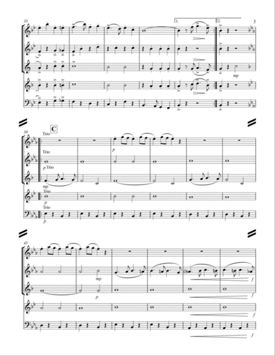 March - Hands Across the Sea (for Woodwind Quintet) Woodwind Quintet scores gallery preview page 4
