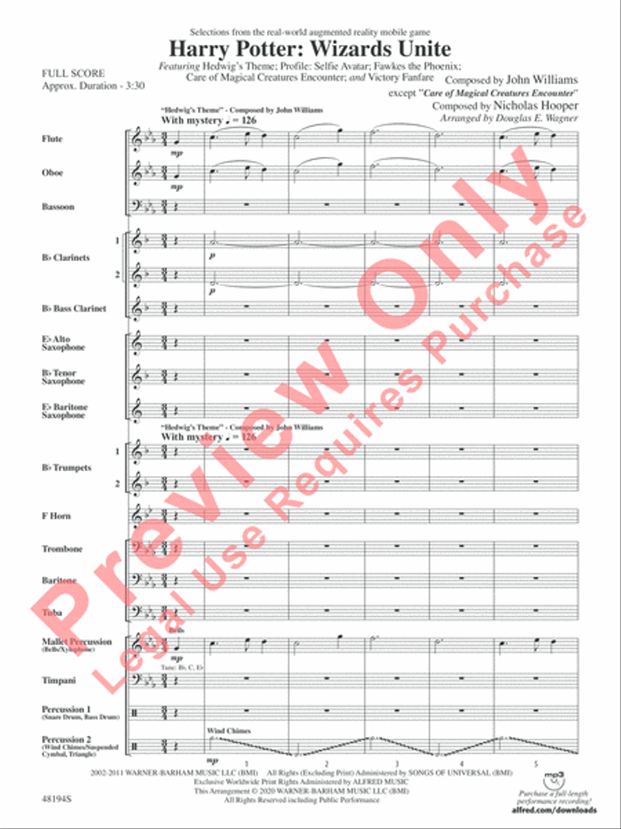 Harry Potter -- Wizards Unite Concert Band scores gallery preview page 4