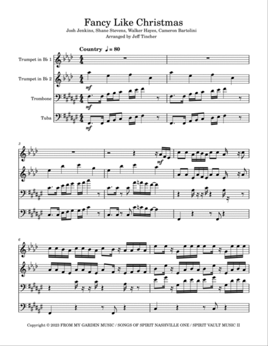 Fancy Like Christmas Brass Quartet scores gallery preview page 2