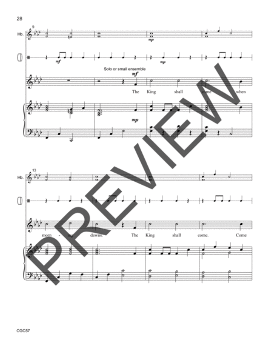 Come to the Manger Accompaniment Recording Unison Choir scores gallery preview page 7