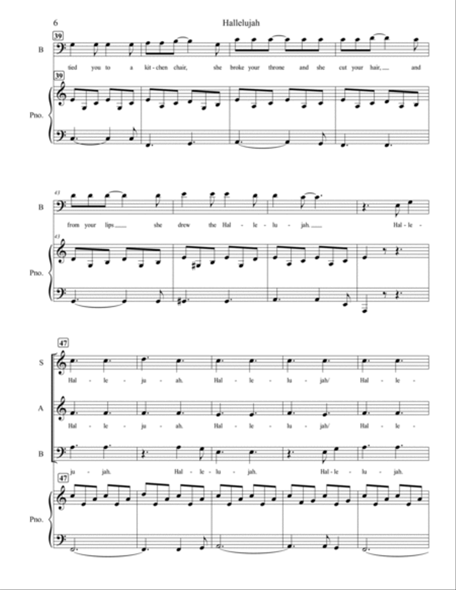 Hallelujah 3-Part scores gallery preview page 6