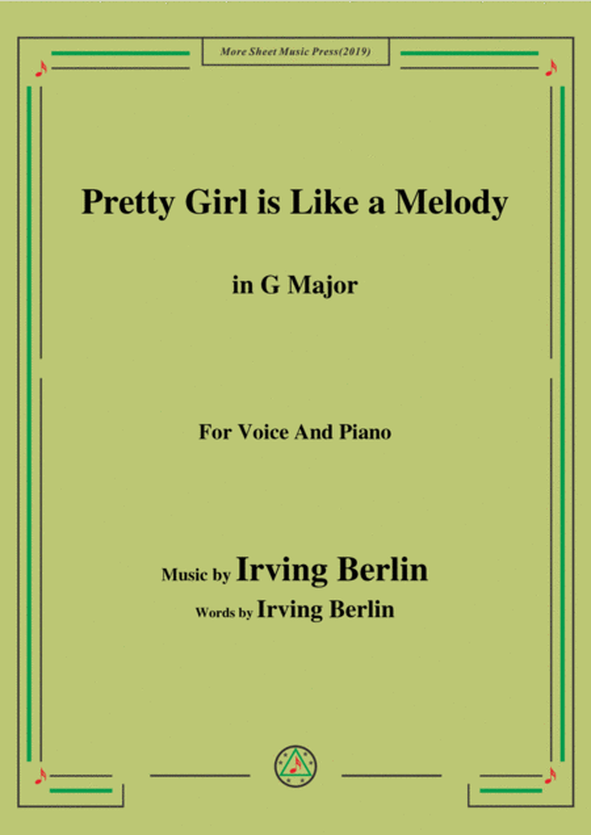 Irving Berlin-Pretty Girl is Like a Melody,in G Major,for Voice and Piano image number null