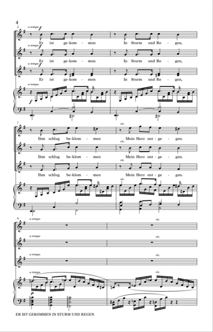 Er Ist Gekommen In Sturm Und Regen (arr. Brandon Williams)