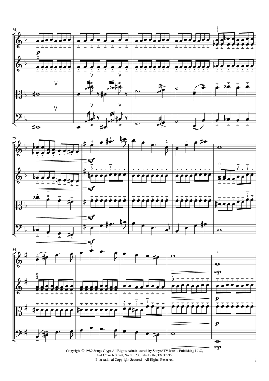 Tales From The Crypt Theme String Quartet scores gallery preview page 5