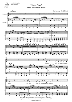 Herr Oluf, Op. 2 No. 2 (Original key. E minor)