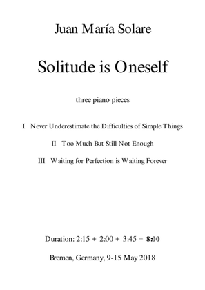 Solitude is Oneself [piano]