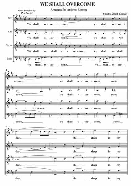 We Shall Overcome A Cappella SATB image number null