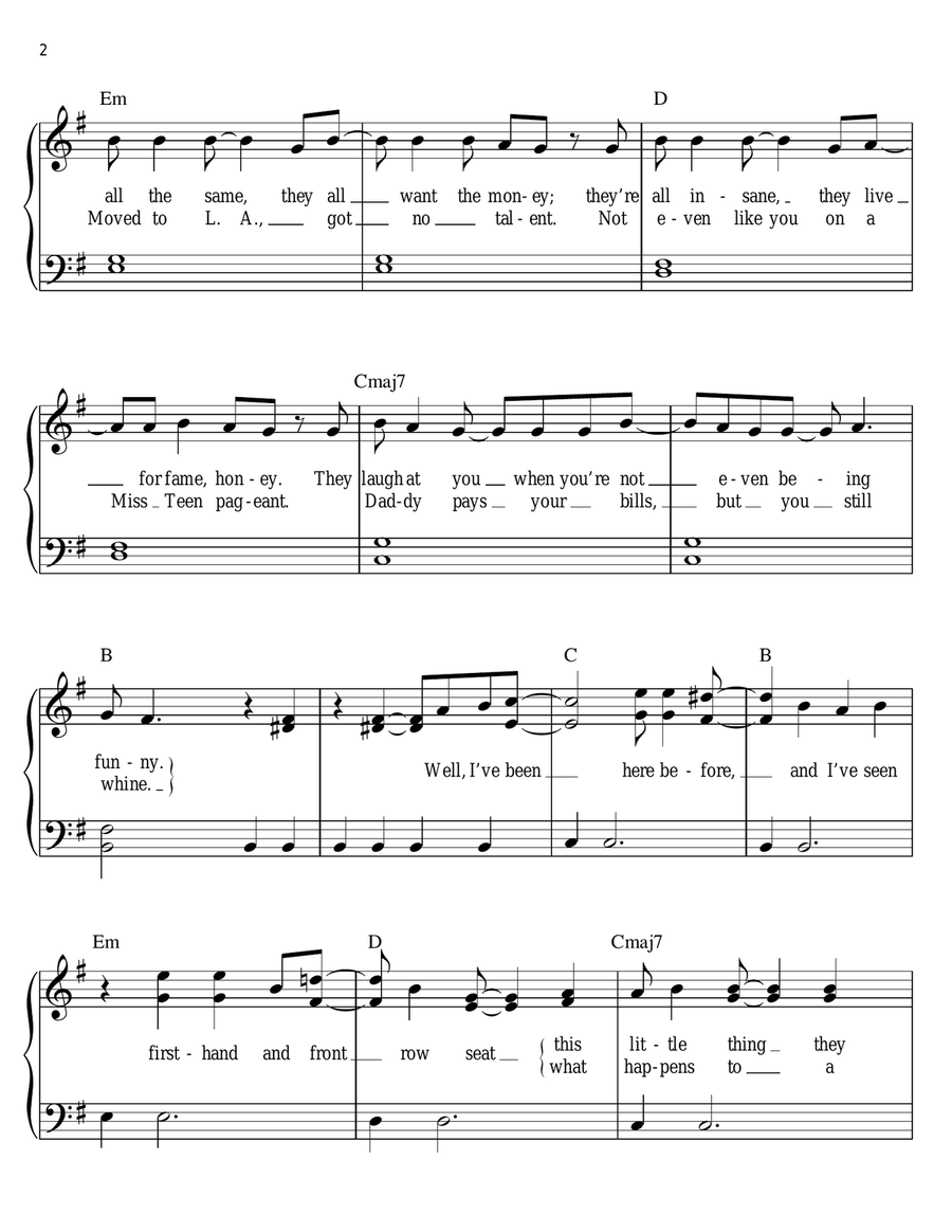 Video Girl Video Girl Easy Piano scores gallery preview page 2