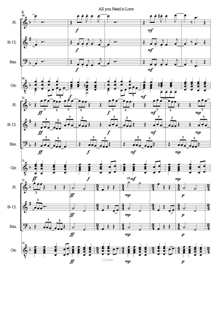 All You Need Is Love All You Need Is Love Small Ensemble scores gallery preview page 4