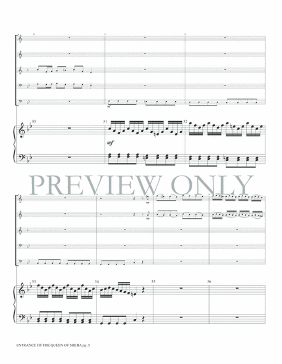 Entrance of the Queen of Sheba Brass Ensemble scores gallery preview page 7