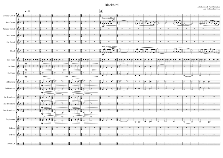 Blackbird Blackbird Brass Band scores gallery preview page 1