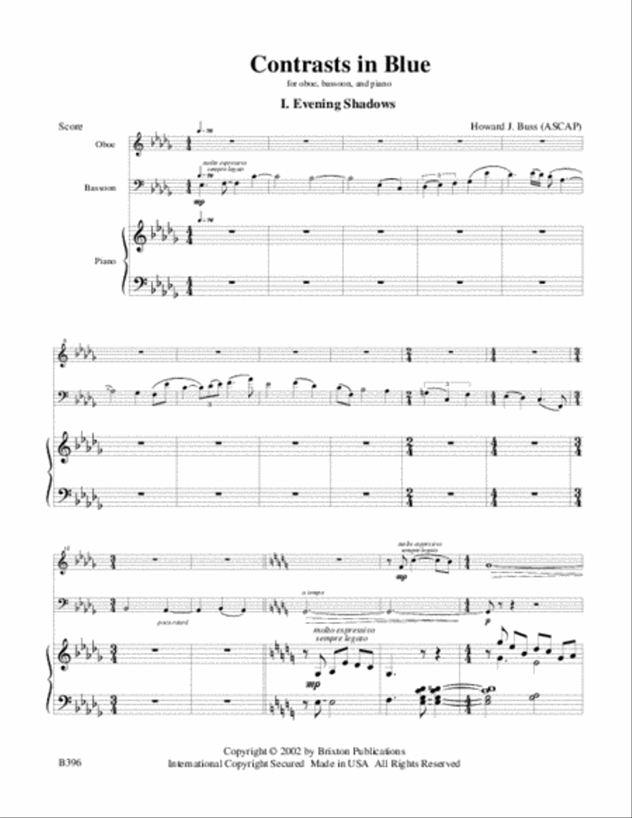 Contrasts in Blue Contrasts in Blue English Horn scores gallery preview page 2