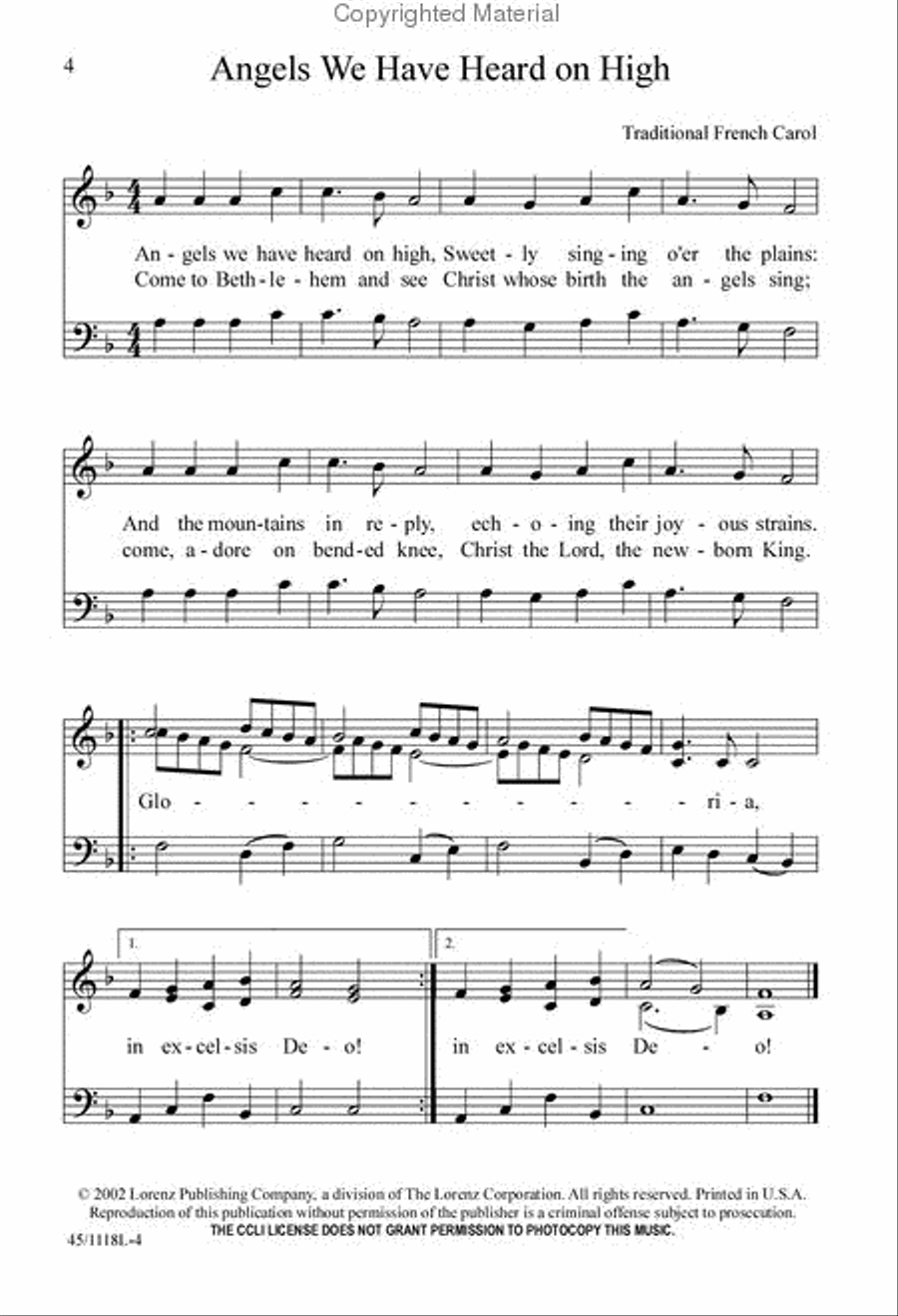 Let's Go Caroling Unison Choir scores gallery preview page 4