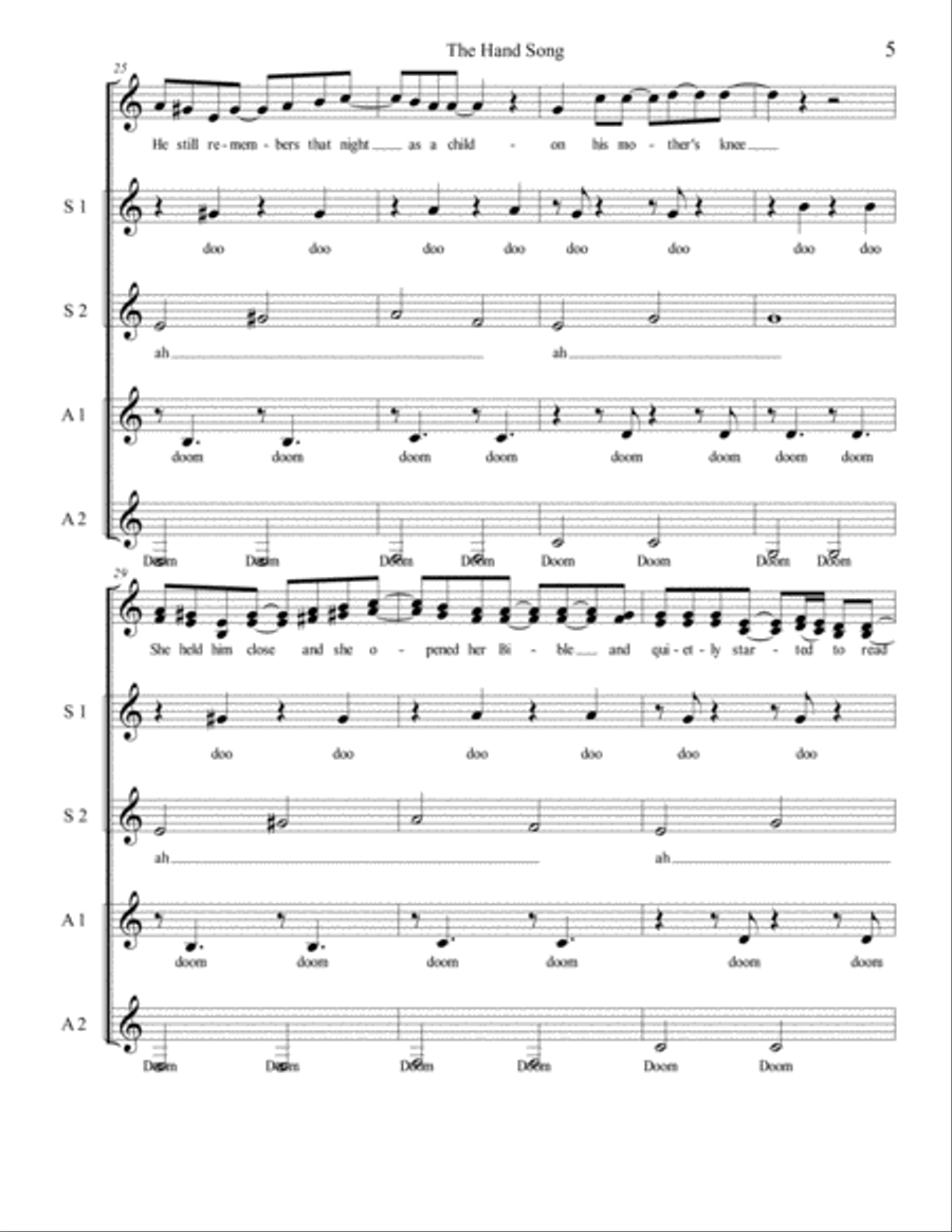 The Hand Song The Hand Song SSAA scores gallery preview page 5