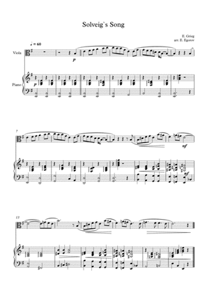 Solveig`s Song, Edvard Grieg, For Viola & Piano