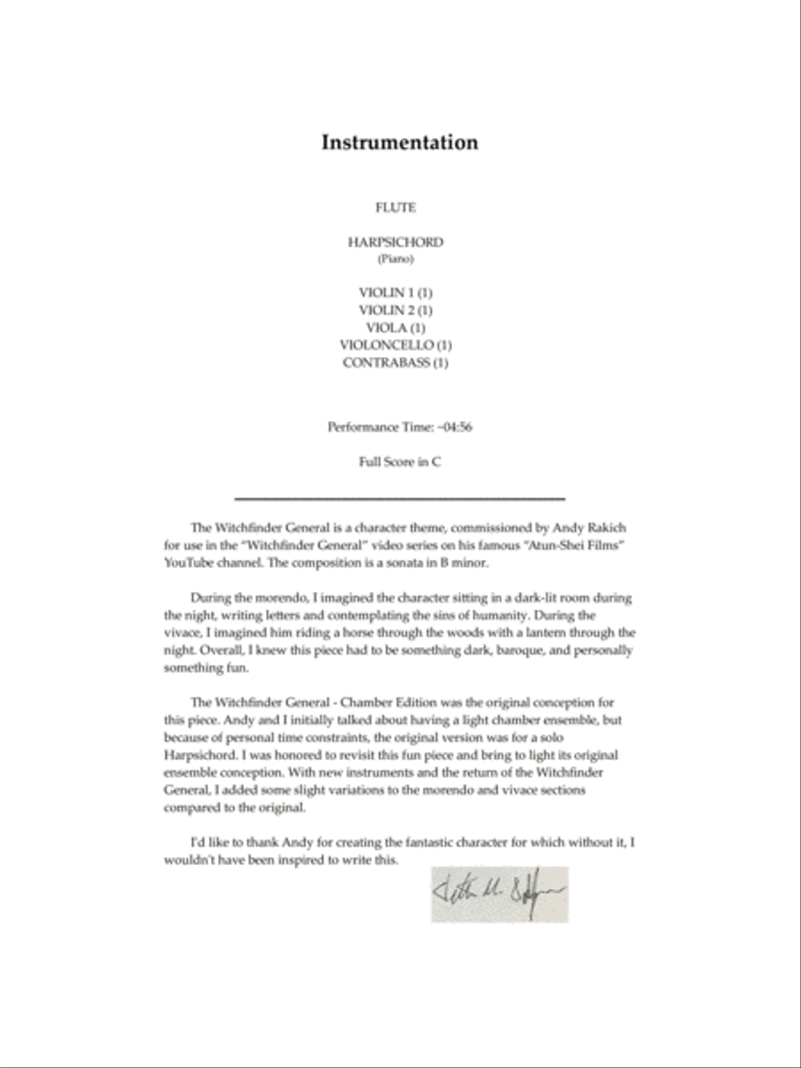 The Witchfinder General - Chamber Edition - Score Only Score scores gallery preview page 2