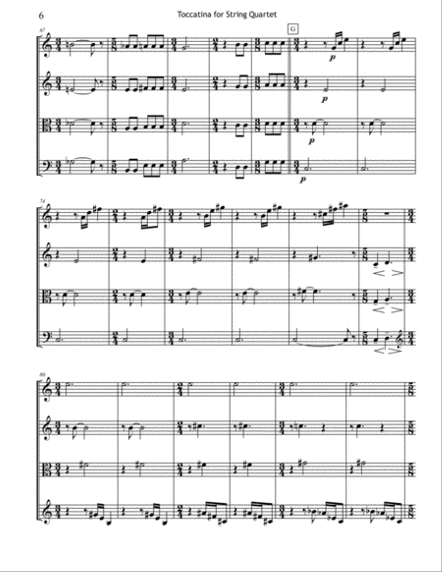 Toccatina for String Quartet String Quartet scores gallery preview page 6