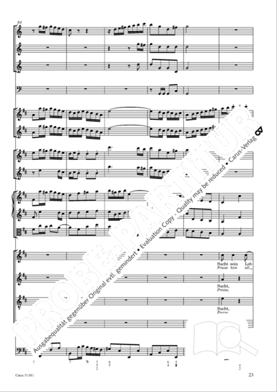 Lobet Gott in seinen Reichen (Himmelfahrtsoratorium) 4-Part scores gallery preview page 24