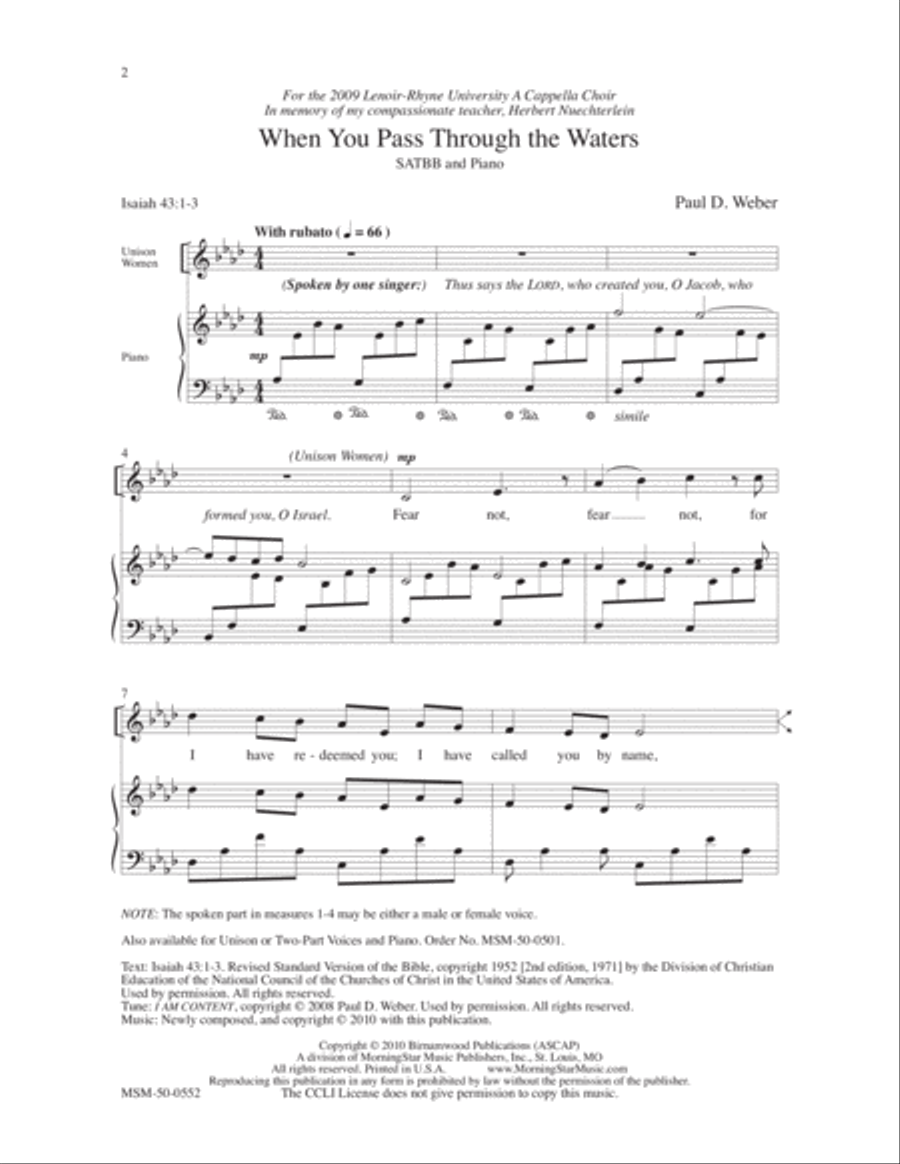When You Pass Through The Waters Divisi scores gallery preview page 2