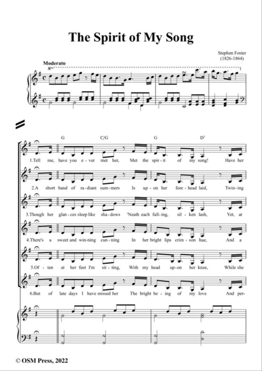 S. Foster-The Spirit of My Song,in G Major Voice scores gallery preview page 2