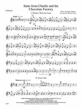 Charlie and the Chocolate Factory, Suite from: 1st Violin