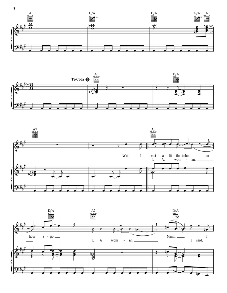 L.A. Woman L.A. Woman Piano, Vocal, Guitar scores gallery preview page 2