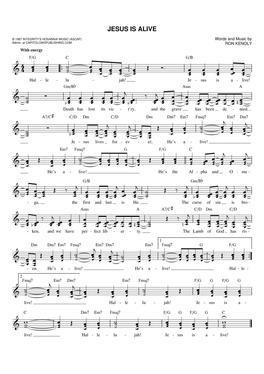 Jesus Is Alive Jesus Is Alive Flute scores gallery preview page 1