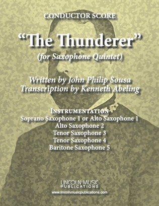 Book cover for March - The Thunderer (for Saxophone Quintet SATTB or AATTB)