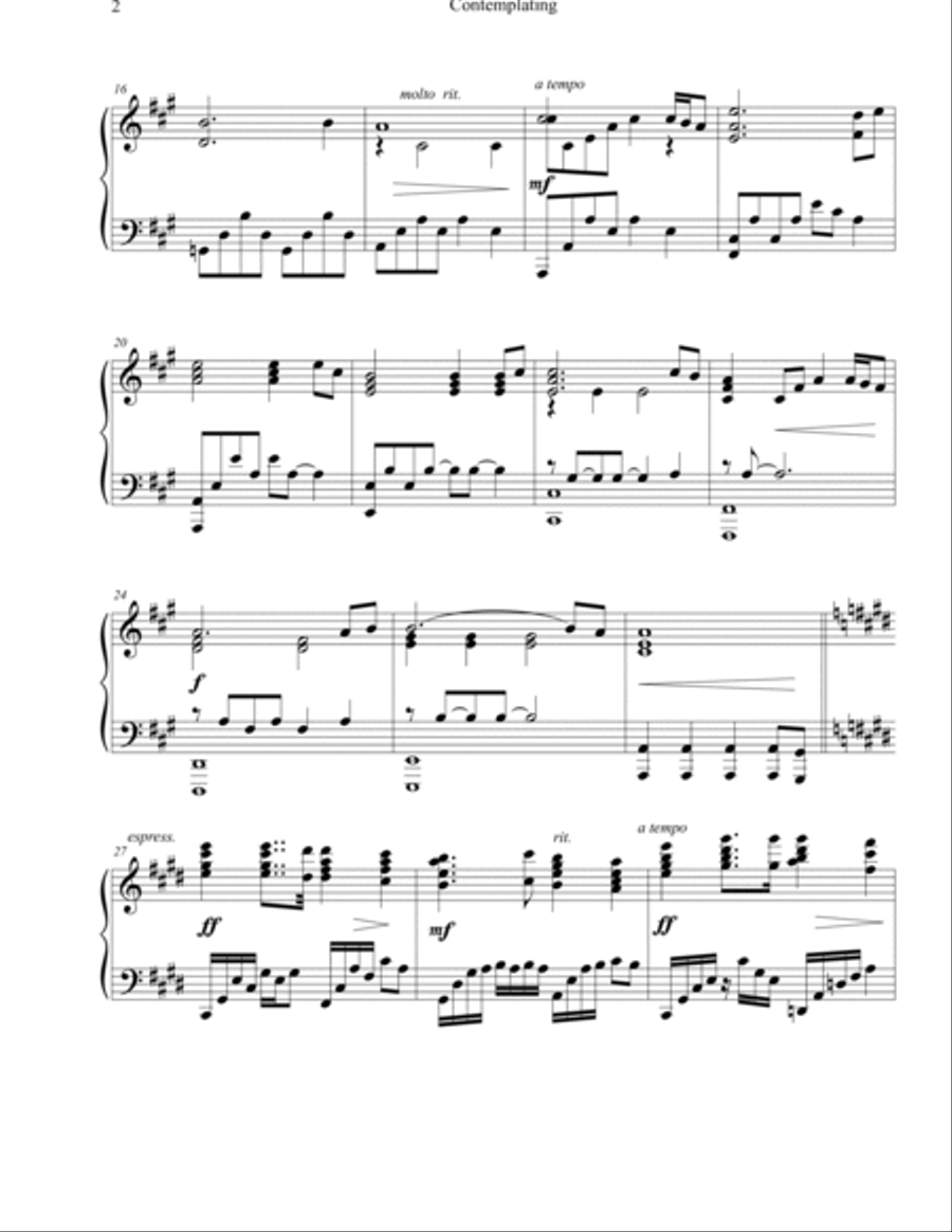 Contemplating Piano Solo scores gallery preview page 2