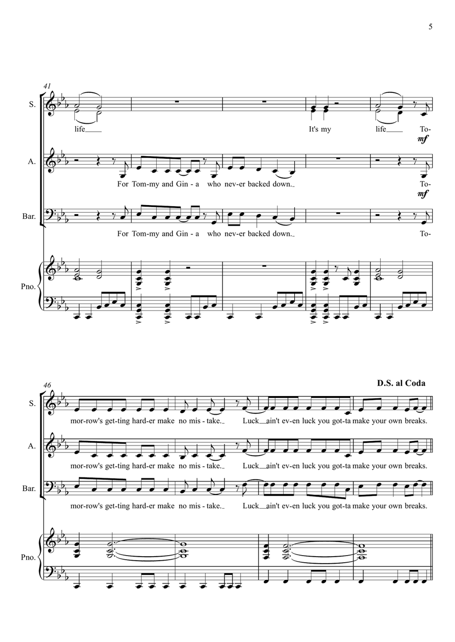 It's My Life 3-Part scores gallery preview page 5