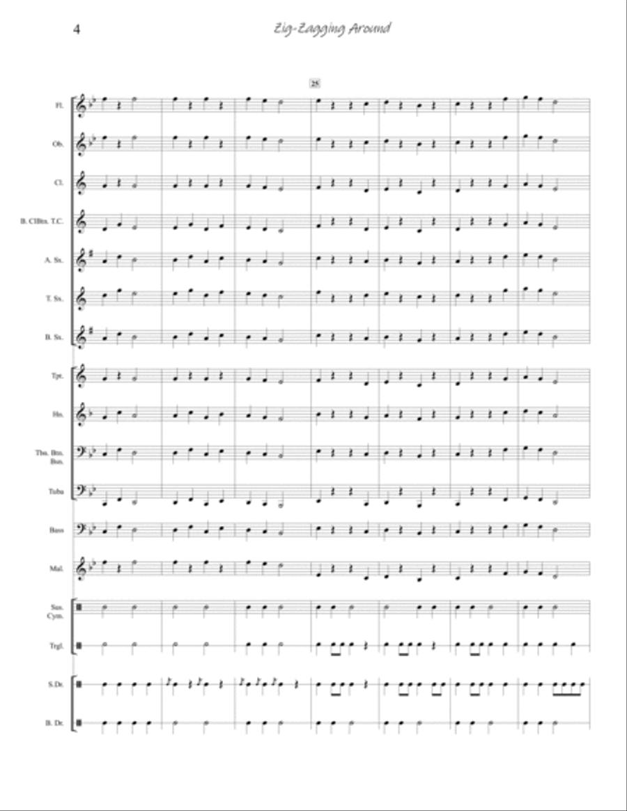 Zig-Zagging Around Zig-Zagging Around Concert Band scores gallery preview page 5
