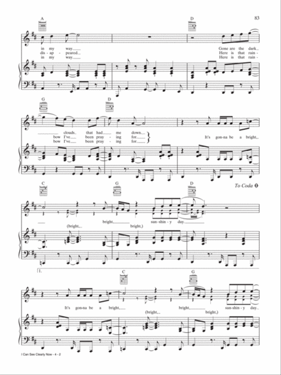 I Can See Clearly Now I Can See Clearly Now Piano, Vocal, Guitar scores gallery preview page 2