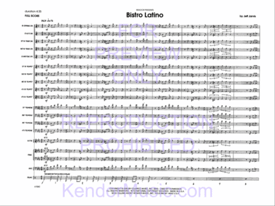 Bistro Latino Jazz Ensemble scores gallery preview page 3